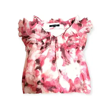 MATERIA 프릴 소매 티셔츠 블라우스 핑크 계열 사이즈 38