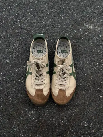 오니츠카타이거 베이지/그린 스니커즈