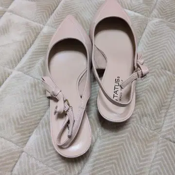 STATUS 핑크 리본 포함 슬링백 펌프스