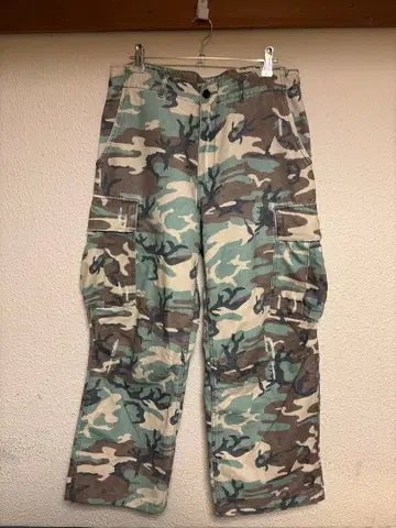 ERL 카모플라주 카고 팬츠 S 와이드 스트릿 Y2K 새상품급