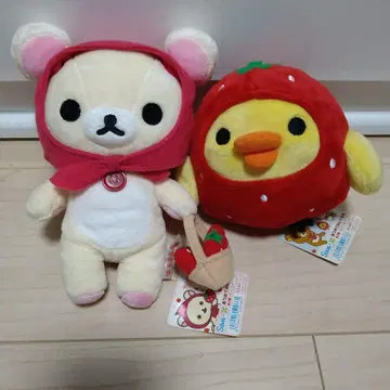리락쿠마 코리락쿠마 키이로이토리 딸기 봉제 인형