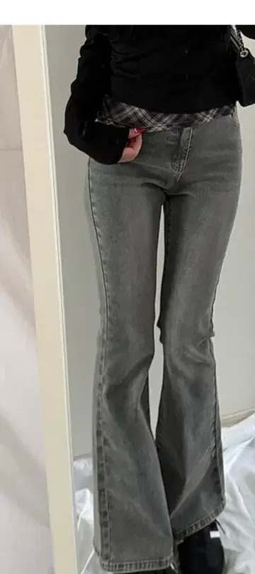 GRL 세미 플레어 데님 팬츠[cu508]