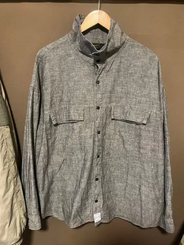 텐더 로인 하이넥 샴브레이 셔츠 블랙 L