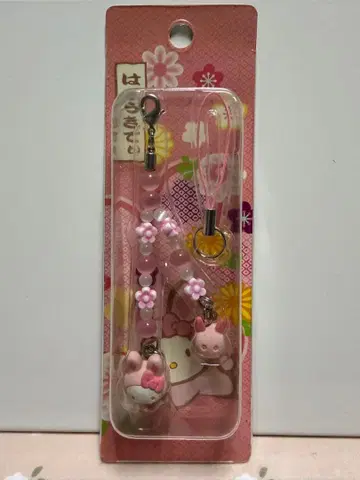 일본풍 패턴 토끼 키티 크레이프 원단 스트랩