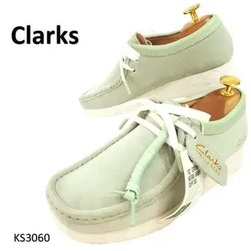 클락스 새상품 왈라비 WALLABEES 그린 계열 스웨이드 23.5