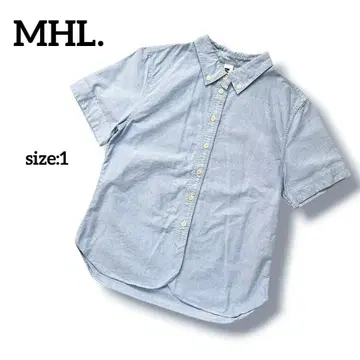MHL. 반팔 버튼다운 셔츠 스카이블루 옥스퍼드 마가렛호웰
