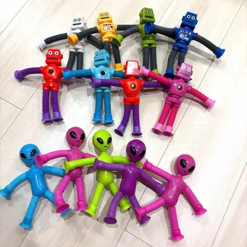 슈퍼 노빌런더 로봇 우주인 세트 팔다리 팔 늘어나는 완구 빨판