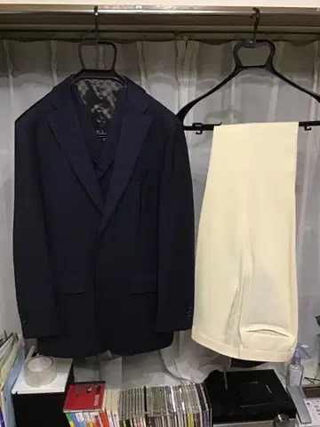 쓰리피스 재킷 팬츠 스타일 다크 네이비 아이보리 슬랙스