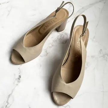 Diana 천연 가죽 오픈토 백 스트랩 샌들 청키힐