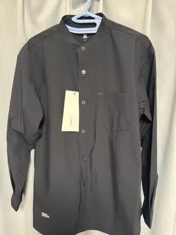 FreshService 밴드 카라 셔츠 네이비