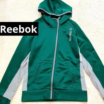 리복 Reebok 구제 의류 트랙 자켓 그린 M 저지 후드티
