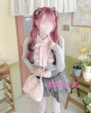 미개봉 새상품 HONEYMEW 리본 포함 레이스업 도킹 상의 그레이