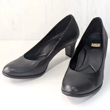 ing 잉그 펌프스 23cm EEE 블랙 일본제 천연 가죽 미들 힐