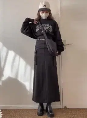 GRL 사이드 고어 탱크 솔 가죽 미들 부츠 24