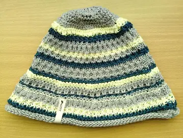 양문학 스트라이프 디자인 크로셰 모자 프리 사이즈 새상품급
