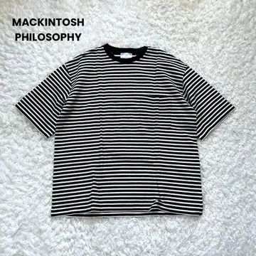 새상품급 매킨토시 T셔츠 보더 네이비 코튼 루즈핏 L