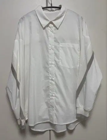 FURRY 퍼리 긴팔 셔츠 블라우스 절개 테이프 화이트 미사용