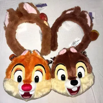 칩과 데일 머리띠 상하이 디즈니 홍콩 패스 케이스 2개 세트