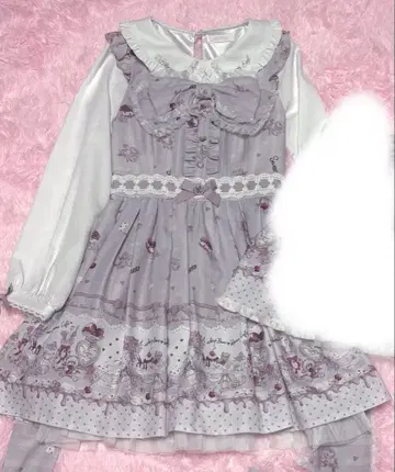 LIZLISA whip bear home cafe 패턴 원피스