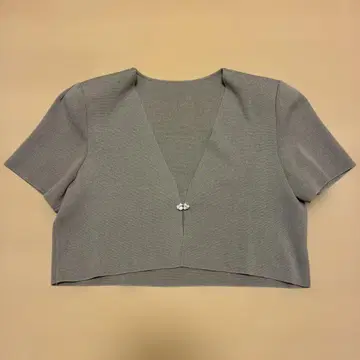 FOXEY 폭시 숏 가디건 다크 내추럴 반팔