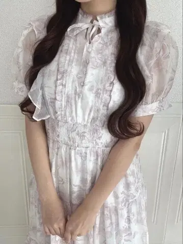 evelyn 라메 프릴 꽃무늬 OP 원피스