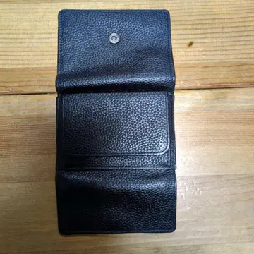 블랙 3단 폴더형 지갑 천연 가죽 일본제