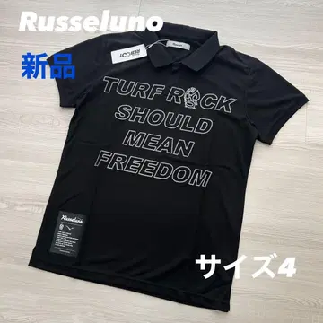 새상품 러셀노 피케 셔츠 반팔 루차 블랙 박스 로고 사이즈 4