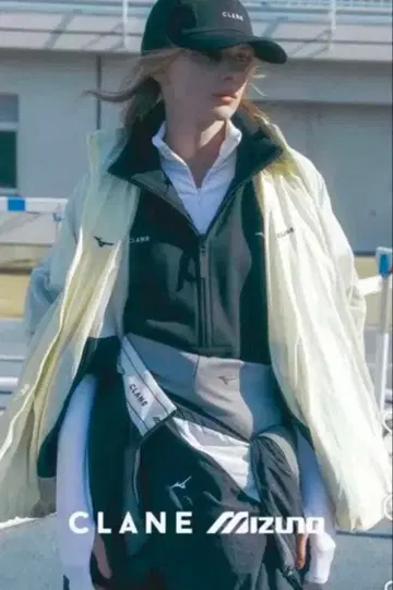 CLANE x Mizuno 콜라보 점퍼 화이트/네이비