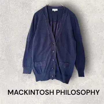매킨토시 필로소피 이소재 절개 프린지 가디건 38