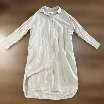 evam eva 뱀부 린넨 셔츠 원피스 그레이지