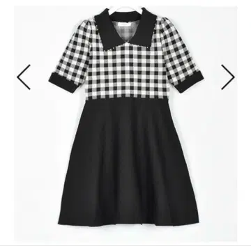 evelyn 깅엄 펄 니트 OP