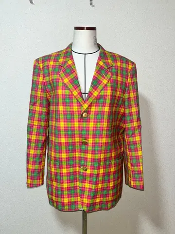 JUNKO SHIMADA 테일러드 자켓 체크 무늬