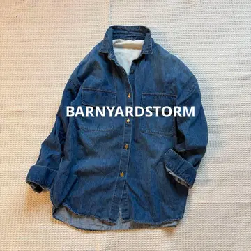 BARNYARDSTORM 데님 셔츠 골드 버튼 긴팔 루즈핏 겉옷