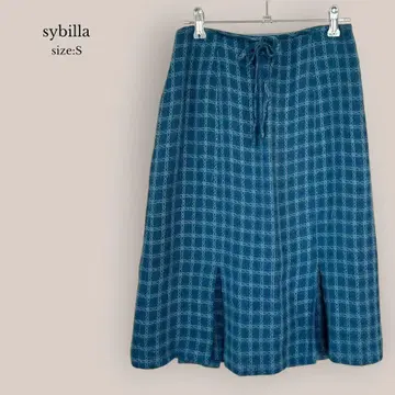 시빌라 sybilla 플레어 스커트 플리츠 스커트 종아리 기장 체크