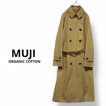 정가 9,990엔 MUJI 고품질 오가닉 코튼 트렌치코트 L