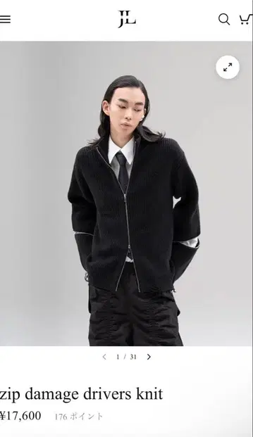 [ 젠 루이 집 ] 데미지 드라이버스 니트