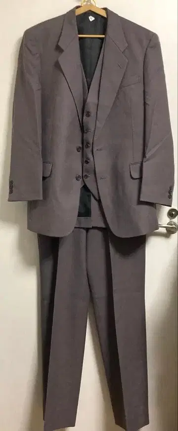 96A7 3피스 수트 울 edyisronne 브라운 계열 그레이