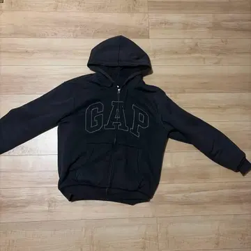 크롭 GAP 지퍼 후드티