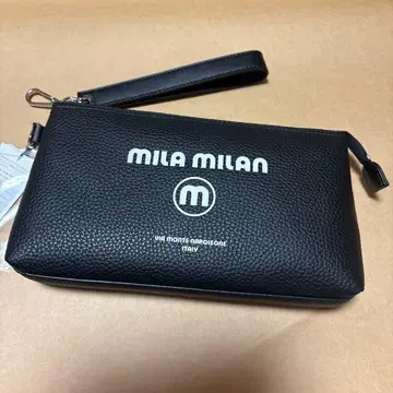 미라밀란 mila milan 블랙 클러치백 방수 가죽 세컨드 백