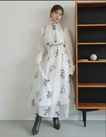 Snidel Sustainable 플라워 모티브 원피스 x 볼레로 세트0