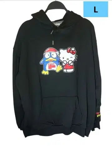 [새상품] 헬로키티&돈펜 콜라보 후드티 L사이즈 블랙