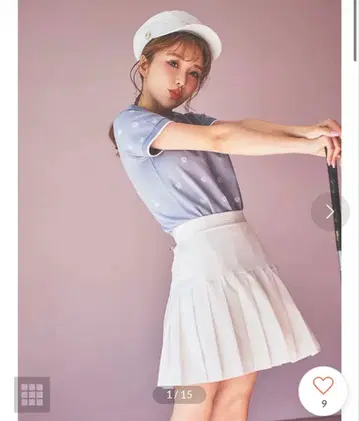 택 포함 새상품 EIMY ISTOIRE 플리츠 미니 스커트 화이트