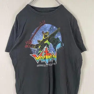 볼트론 로봇 애니메이션 캐릭터 프린트 반팔 티셔츠 구제 의류 L