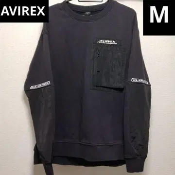 AVIREX FUTURE COMMAND 맨투맨 트레이닝복 블랙 M