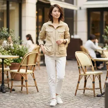 G9468*엘르 플래닛 자켓 베이지 38 M 폴리에스테르