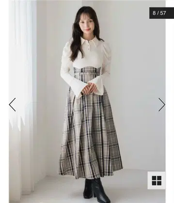 셔츠 칼라 코르셋 턱 원피스 dazzlin