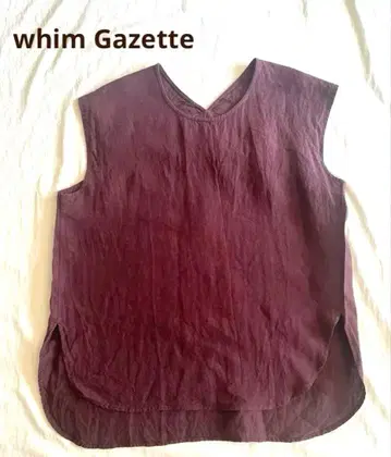 Whim Gazette 린넨 100% 슬리브리스 셔츠 브라운 F
