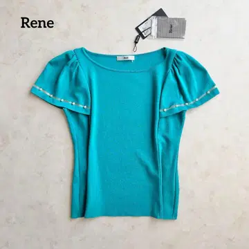 택 포함 새상품 Rene 르네 슬리브리스 티셔츠 펄 블루 36
