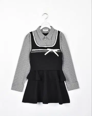 evelyn 셔츠 베스트 티어드 세트 블랙