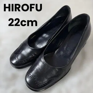 HIROFU 펌프스 22cm 블랙 이탈리아제 천연 가죽